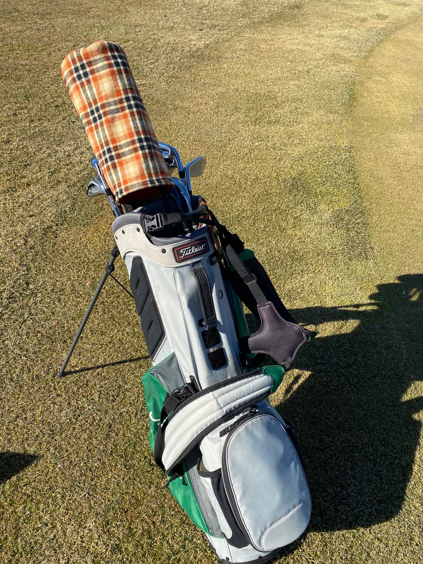 Beige &Black Tartan Plaid Golf Headcover